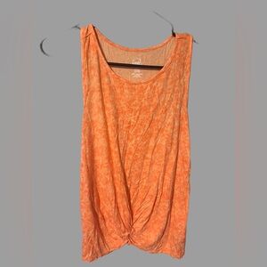 Girls Orange & Purple Twist-Front Tank Tops